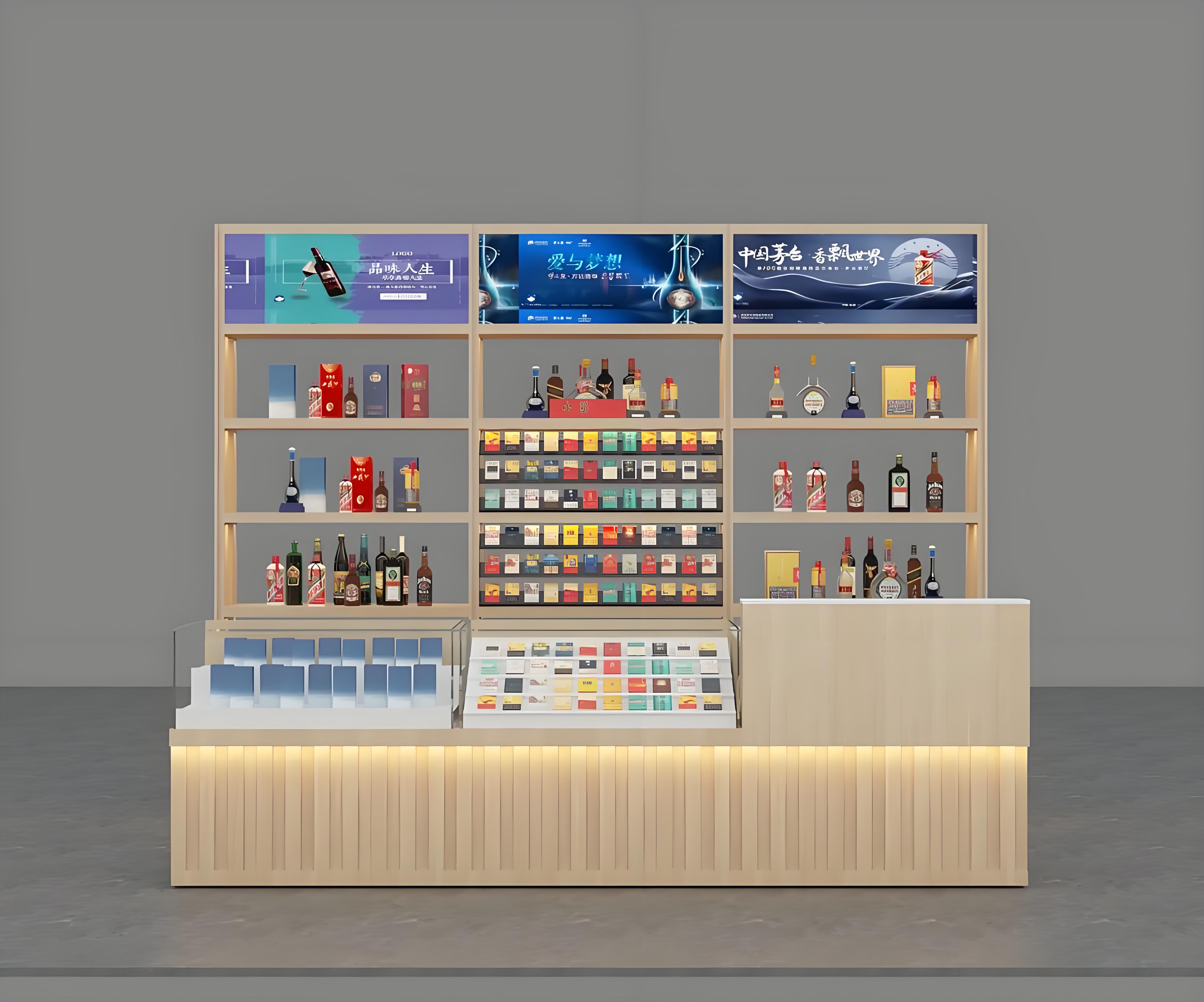 烟酒店展示柜案例